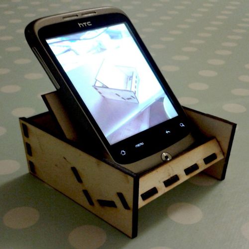 طرح پایه نگهدارنده گوشی همراه برش لیزری - mobile phone holder stand laser cut ve - برای دستگاه CNC چوب و لیزر (سی ان سی)