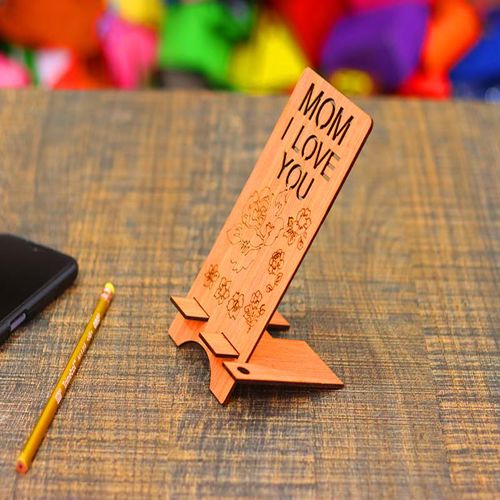 طرح mobile-stand-i-love-mom-desk-phone-holder-with-pencil-stand-3mm-laser-cut-ve
