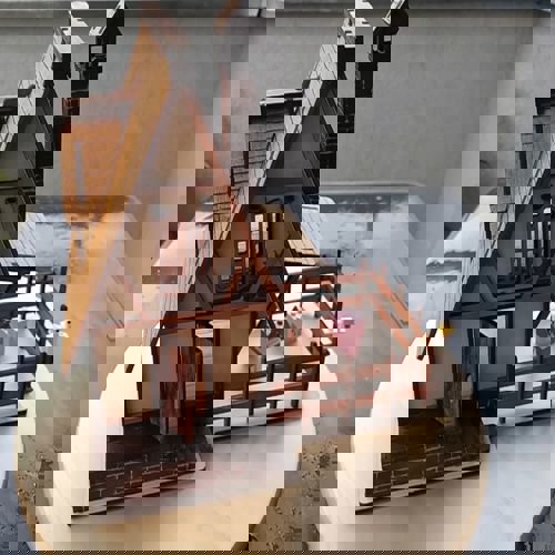 طرح مدل یک خانه قرون وسطی ساخته شده از تخته الیاف نقاشی برای برش لیزری - model of a medieval house made of plywood drawings for laser cutting - برای دستگاه CNC چوب و لیزر (سی ان سی)