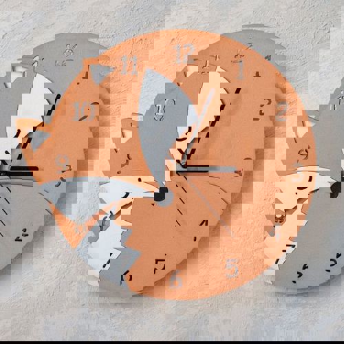 طرح ساعت دیواری روباه خفته مدرن معاصر برای برش لیزری - modern contemporary wall clock for laser cut ve - برای دستگاه CNC چوب و لیزر (سی ان سی)