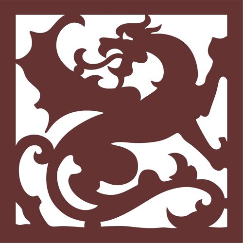 طرح پنل جداکننده اتاق مدرن اژدها گریل درز برای برش لیزر - modern dragon grill panel room divider seamless for laser cutting - برای دستگاه CNC چوب و لیزر (سی ان سی)