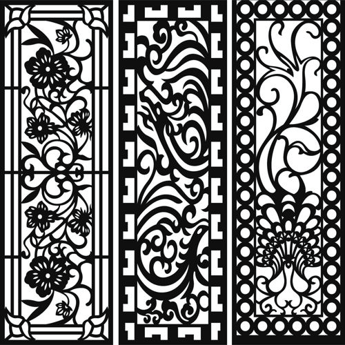 طرح مدرن پانل جداکننده اتاق شبکه درز برای برش لیزر - modern panel room divider lattice seamless for laser cut ve - برای دستگاه CNC چوب و لیزر (سی ان سی)