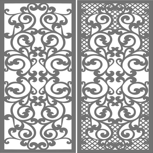 طرح پارتیشن مدرن حریم خصوصی داخلی پانل‌های مشبک مجموعه برای برش لیزری - modern privacy partition indoor lattice panels set for laser cut ve - برای دستگاه CNC چوب و لیزر (سی ان سی)