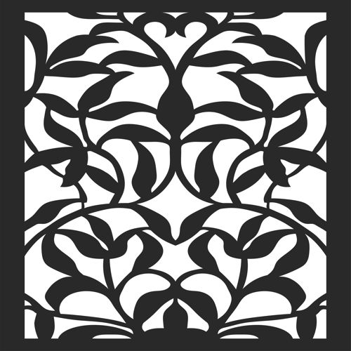 طرح modern-privacy-partition-indoor-panels-room-divider-floral-lattice-stencil-seamless-pattern