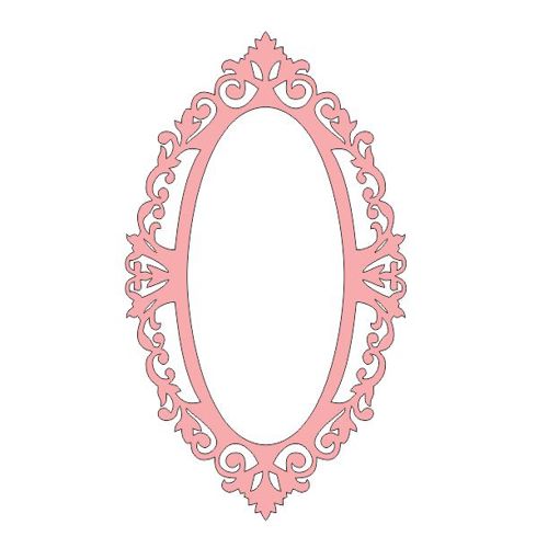 طرح قاب آینه مونوگرام - monogram frame mirror 2 - برای دستگاه CNC چوب و لیزر (سی ان سی)