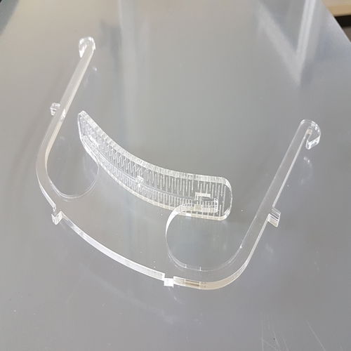 طرح محافظ صورت با برش لیزری میلی‌متری کووید مونتور ویزیر - monture visiere 3mm laser cut face shield covid 19 - برای دستگاه CNC چوب و لیزر (سی ان سی)