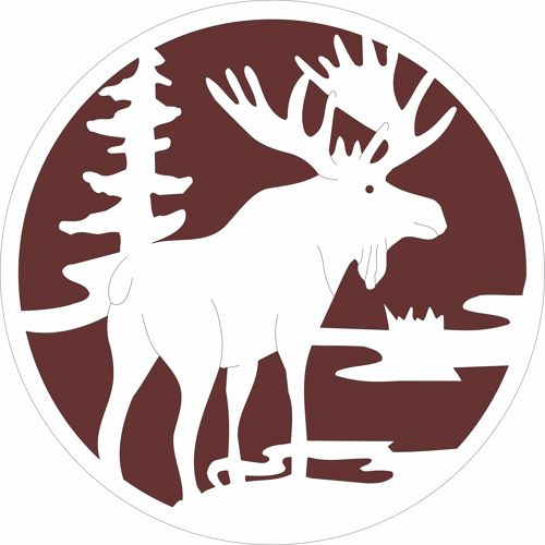 طرح الگوی طراحی دایره ای گوزن برای برش لیزری - moose circular design pattern for laser cut ve - برای دستگاه CNC چوب و لیزر (سی ان سی)
