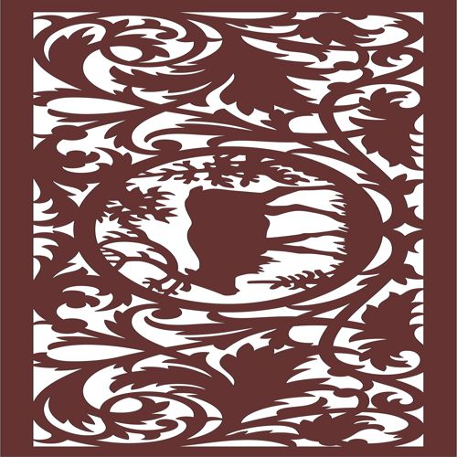 طرح جداکننده اتاق گوزن درز برای برش لیزری - moose room divider seamless screen for laser cut ve - برای دستگاه CNC چوب و لیزر (سی ان سی)