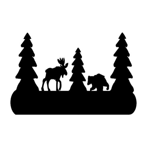 طرح درخت گوزن و خرس - moose tree and bear - برای دستگاه CNC چوب و لیزر (سی ان سی)