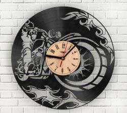 طرح ساعت دیواری موتورسیکلت برای برش لیزر cnc - motorcycle wall clock for laser cut cnc - برای دستگاه CNC چوب و لیزر (سی ان سی)