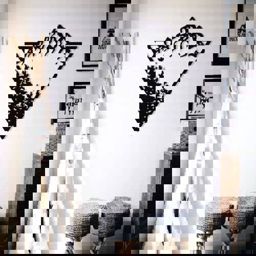 طرح دیوار کوهستانی دکوراسیون دیوار طرح برای برش لیزری - mountain wall decor wall layout for laser cutting - برای دستگاه CNC چوب و لیزر (سی ان سی)