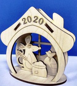 طرح خانه ماوس برای برش لیزر cnc - mouse house 2020 for laser cut cnc ve - برای دستگاه CNC چوب و لیزر (سی ان سی)