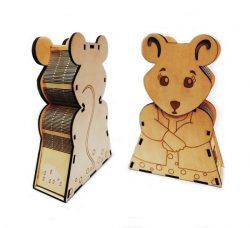 طرح جعبه به شکل موش برای برش لیزر cnc نیاز به استفاده از دستگاه - mouse shaped box for laser cut cnc - برای دستگاه CNC چوب و لیزر (سی ان سی)