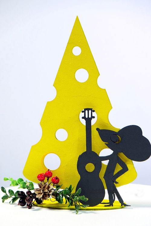 طرح موس با گیتار برش لیزری - mouse with guitar laser cut ve - برای دستگاه CNC چوب و لیزر (سی ان سی)
