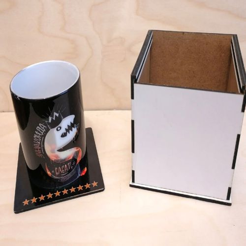 طرح جعبه لیوان - mug box ve - برای دستگاه CNC چوب و لیزر (سی ان سی)