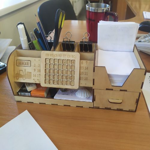 طرح میز چند کاره لوازم التحریر سازماندهنده برای برش لیزر - multi function desk stationery organizer for laser cutting ve - برای دستگاه CNC چوب و لیزر (سی ان سی)