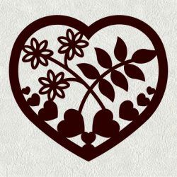 طرح گل صدف قلب علف هرز برای برش لیزر cnc - mussel heart weed flower for laser cut cnc - برای دستگاه CNC چوب و لیزر (سی ان سی)
