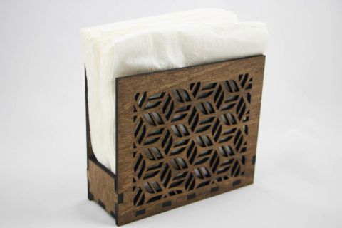 طرح جا دستمال برش لیزری الگو - napkin holder laser cut template - برای دستگاه CNC چوب و لیزر (سی ان سی)