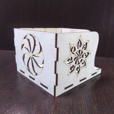 طرح ماکت جا دستی با الگو برای برش لیزری - napkin holder mockup with pattern for laser cut - برای دستگاه CNC چوب و لیزر (سی ان سی)