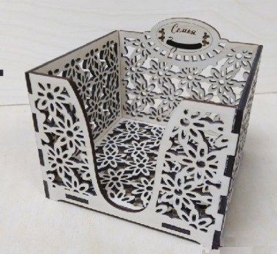 طرح جا دستمال مربعی جعبه برش لیزری قالب - napkin holder square box laser cutting template ve - برای دستگاه CNC چوب و لیزر (سی ان سی)