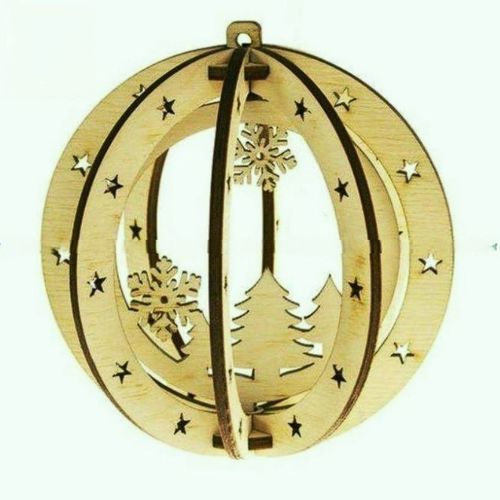 طرح عروسک سال نو لیزری - new year bauble laser cut ve - برای دستگاه CNC چوب و لیزر (سی ان سی)