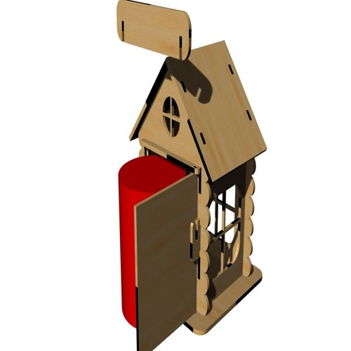 طرح خانه‌های سال نو چوبی قالب برای برش لیزر - new year houses wooden templates for laser cut ve - برای دستگاه CNC چوب و لیزر (سی ان سی)