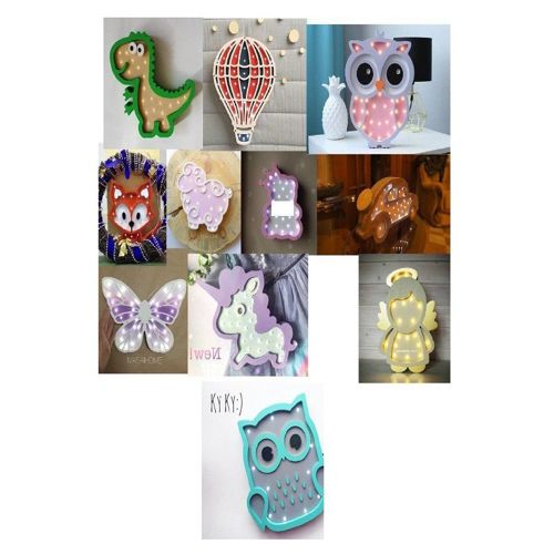 طرح قالب‌های برش لیزری چراغ‌های شب برای کودکان - nightlights kids laser cut templates ve - برای دستگاه CNC چوب و لیزر (سی ان سی)