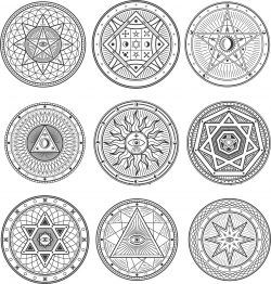 طرح نمادهای مخفی معنوی - occult esoteric symbols - برای دستگاه CNC چوب و لیزر (سی ان سی)