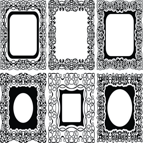 طرح‌های استنسیل گل تزئینی مجموعه - ornament floral stencil designs set - برای دستگاه CNC چوب و لیزر (سی ان سی)