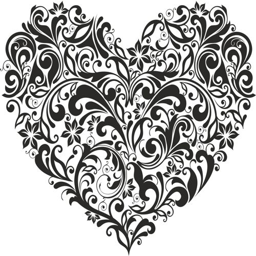 طرح قلب تزئینی برای برش لیزری - ornament heart for laser cutting ve - برای دستگاه CNC چوب و لیزر (سی ان سی)