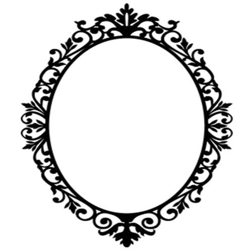 طرح قاب دیواری بیضی تزئینی برچسب دیواری برچسب - ornate oval frame wall sticker wall decals - برای دستگاه CNC چوب و لیزر (سی ان سی)