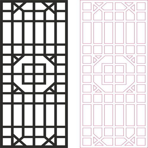 طرح پنل‌های صفحه حریم خصوصی فضای باز حصار جداکننده الگو - outdoor privacy screen panels fence divider pattern - برای دستگاه CNC چوب و لیزر (سی ان سی)