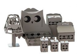 طرح لامپ جغد برای برش لیزر cnc - owl lamp for laser cut cnc ve - برای دستگاه CNC چوب و لیزر (سی ان سی)