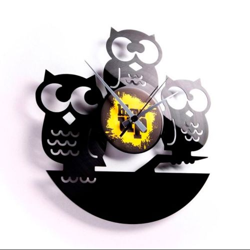 طرح ساعت برش لیزری شکل جغد قاب - owl shaped laser cutting clock - برای دستگاه CNC چوب و لیزر (سی ان سی)