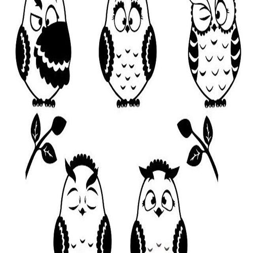 طرح جغدها سیلوئت برای برش لیزری - owls silhouettes for laser cut ve - برای دستگاه CNC چوب و لیزر (سی ان سی)
