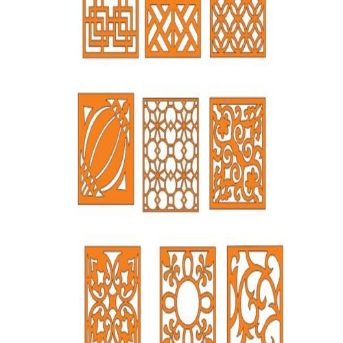 طرح بسته پانل‌های مربعی برش لیزری دیوار شبکه‌ای دکوراسیون عناصر - pack laser cut square panels grid wall decor elements - برای دستگاه CNC چوب و لیزر (سی ان سی)