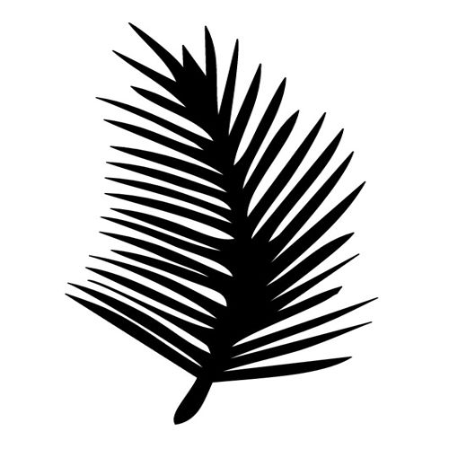 طرح تصویر برداری از برگ نخل با طرح شبح مانند - palm tree leaf silhouette vector illustration ve - برای دستگاه CNC چوب و لیزر (سی ان سی)