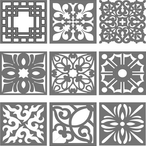 طرح مجموعه جداکننده‌های اتاق گریل پانلی برای برش لیزری - panel grill room dividers collection for laser cut ve - برای دستگاه CNC چوب و لیزر (سی ان سی)