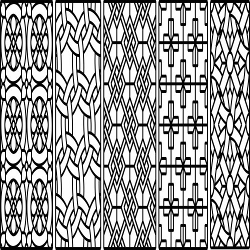 طرح پانل‌های مشبک جداکننده اتاق درز طراحی الگوهای - panels lattice room divider seamless design patterns - برای دستگاه CNC چوب و لیزر (سی ان سی)