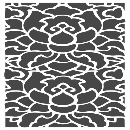 طرح پانل جداکننده اتاق درز گل شبکه استنسیل الگو - panels room divider seamless floral lattice stencil pattern - برای دستگاه CNC چوب و لیزر (سی ان سی)