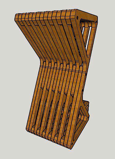 طرح چهارپایه بار دلتای پارامتریک چارپایه - parametric delta bar stool - برای دستگاه CNC چوب و لیزر (سی ان سی)