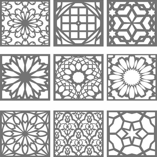 طرح partition-indoor-panel-grill-room-divider-seamless-designs-for-laser-cutting