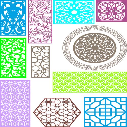 طرح پارتیشن اتاق جداکننده مجموعه تزئین - partitions room divider collection ornament ve - برای دستگاه CNC چوب و لیزر (سی ان سی)