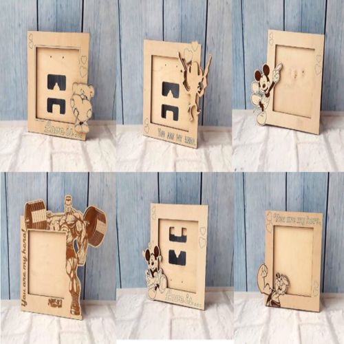 طرح مجموعه قاب عکس طرح‌دار برای برش لیزری هزینه - patterned photo frame set for laser cutting ve - برای دستگاه CNC چوب و لیزر (سی ان سی)