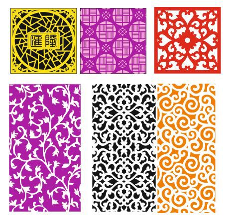 طرح الگو و طرح مشبک برای پنلهای اسپلیتر فضا برای برش دستگاه CNC چوب و لیزر  pattern-screen-panel-1551-ve