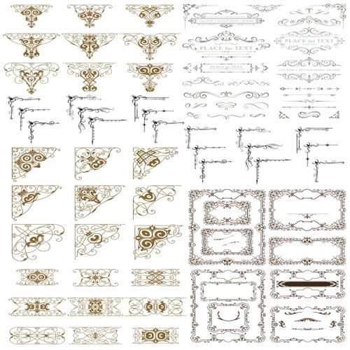 طرح الگوها قاب گوشه‌ها برای برش لیزری - patterns frames corners for laser cutting ve - برای دستگاه CNC چوب و لیزر (سی ان سی)