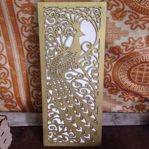 طرح پنل طاووس دکور برای برش لیزری - peacock panel decor for laser cut ve - برای دستگاه CNC چوب و لیزر (سی ان سی)