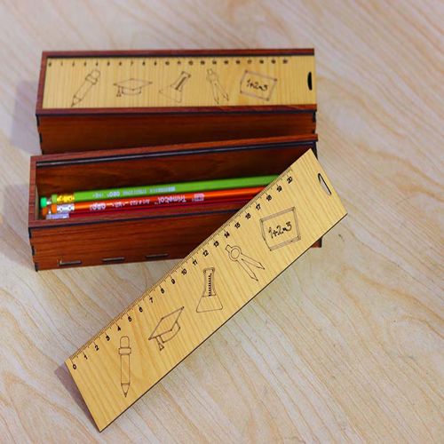 طرح قالب جعبه مداد کودکان جعبه هندسه میلی‌متری برش لیزری - pencil box template kids geometry box 3mm laser cut - برای دستگاه CNC چوب و لیزر (سی ان سی)