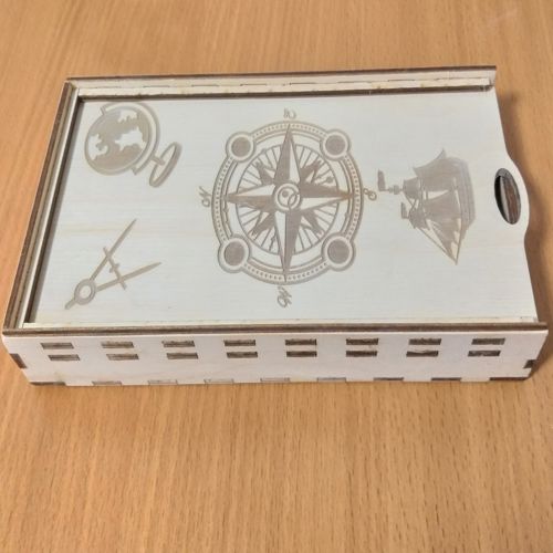 طرح جا مداد کشویی درب چوبی جعبه مخصوص برش لیزری - pencil case sliding lid wooden box for laser cut ve - برای دستگاه CNC چوب و لیزر (سی ان سی)