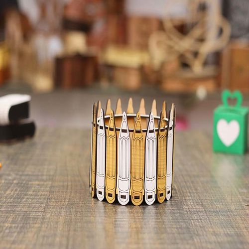 طرح طراحی جعبه گرد خودکار جا نگهدارنده برای بچه‌ها میلی‌متر برش لیزری - pencil design box round pen holder for kids 3mm laser cut ve - برای دستگاه CNC چوب و لیزر (سی ان سی)